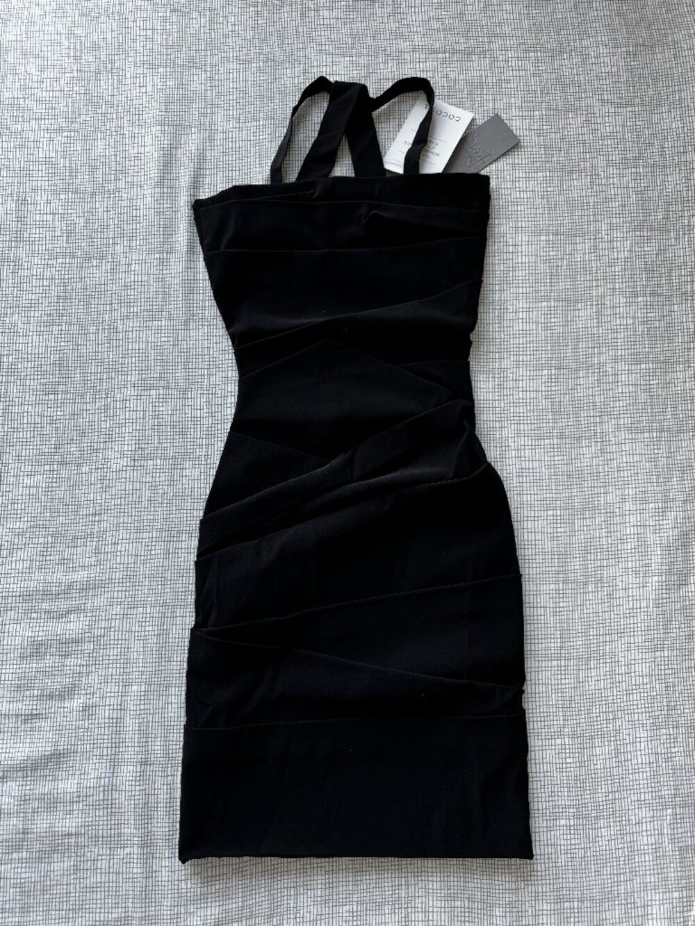 Preen by Thornton Bregazzi Black Ted Link Ruched Dress S